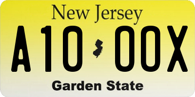 NJ license plate A10OOX