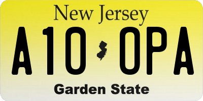 NJ license plate A10OPA