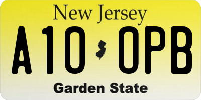 NJ license plate A10OPB