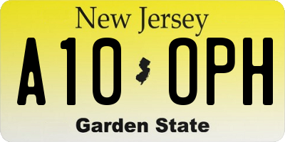 NJ license plate A10OPH