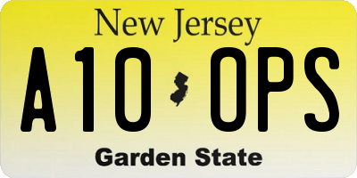 NJ license plate A10OPS