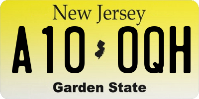 NJ license plate A10OQH