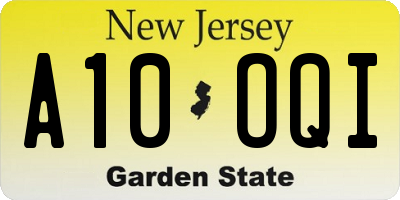 NJ license plate A10OQI