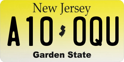 NJ license plate A10OQU