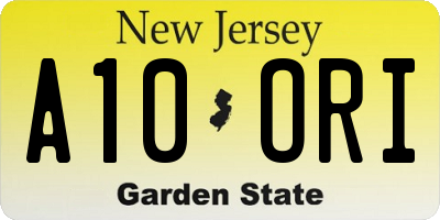 NJ license plate A10ORI