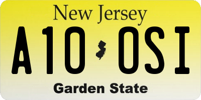 NJ license plate A10OSI