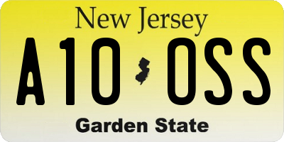 NJ license plate A10OSS