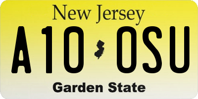 NJ license plate A10OSU