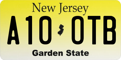 NJ license plate A10OTB