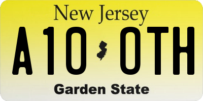NJ license plate A10OTH