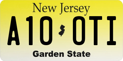 NJ license plate A10OTI