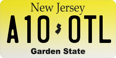 NJ license plate A10OTL