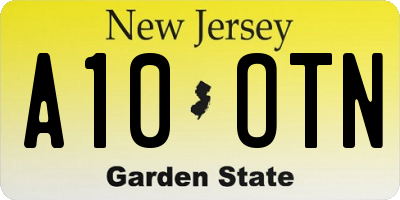 NJ license plate A10OTN