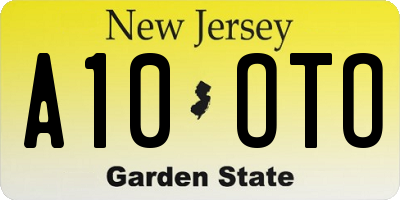 NJ license plate A10OTO