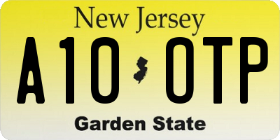 NJ license plate A10OTP