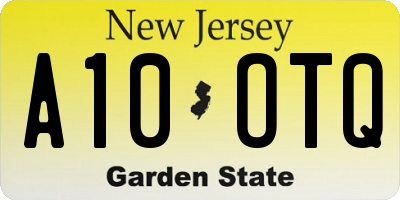 NJ license plate A10OTQ