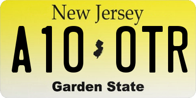 NJ license plate A10OTR