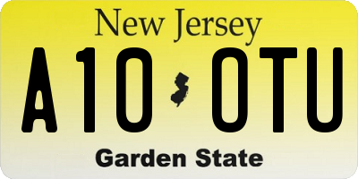 NJ license plate A10OTU