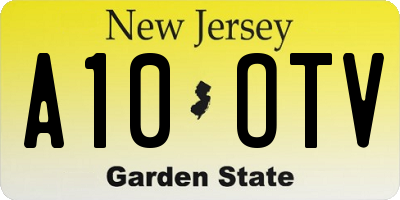 NJ license plate A10OTV