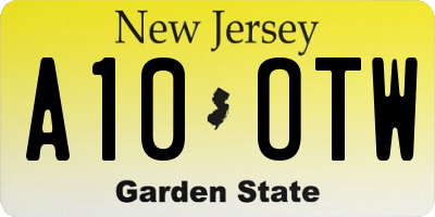 NJ license plate A10OTW