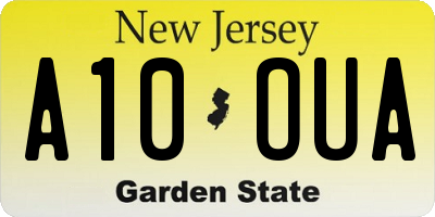 NJ license plate A10OUA