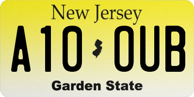 NJ license plate A10OUB