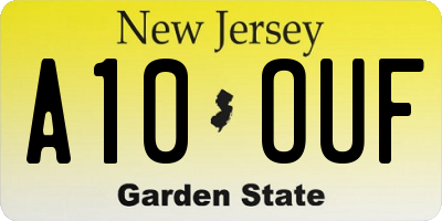 NJ license plate A10OUF