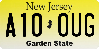 NJ license plate A10OUG