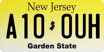 NJ license plate A10OUH