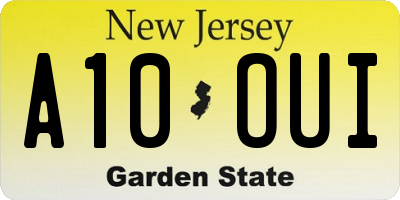 NJ license plate A10OUI