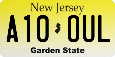 NJ license plate A10OUL