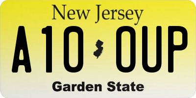 NJ license plate A10OUP