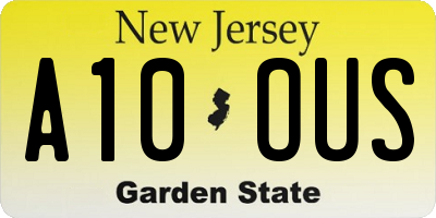 NJ license plate A10OUS