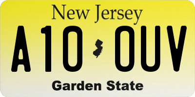 NJ license plate A10OUV