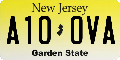 NJ license plate A10OVA