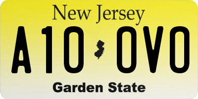 NJ license plate A10OVO