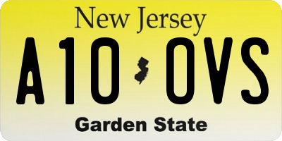 NJ license plate A10OVS