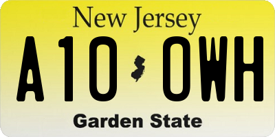 NJ license plate A10OWH