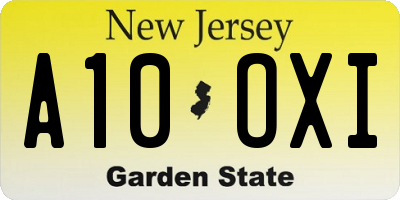 NJ license plate A10OXI
