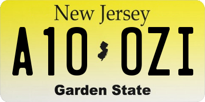 NJ license plate A10OZI