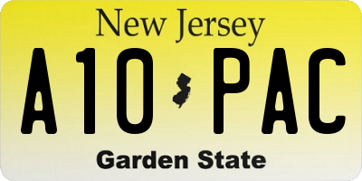 NJ license plate A10PAC