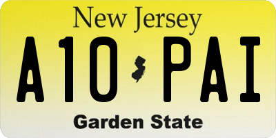 NJ license plate A10PAI
