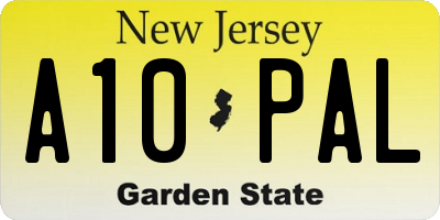 NJ license plate A10PAL