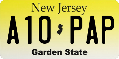 NJ license plate A10PAP