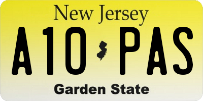 NJ license plate A10PAS