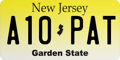 NJ license plate A10PAT
