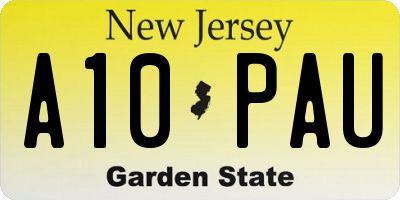NJ license plate A10PAU
