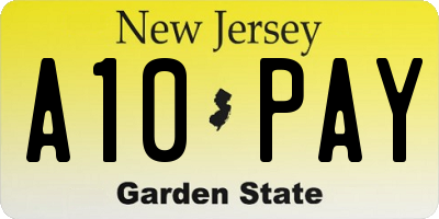 NJ license plate A10PAY