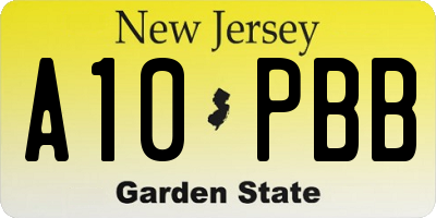 NJ license plate A10PBB