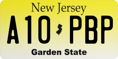 NJ license plate A10PBP